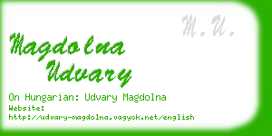 magdolna udvary business card